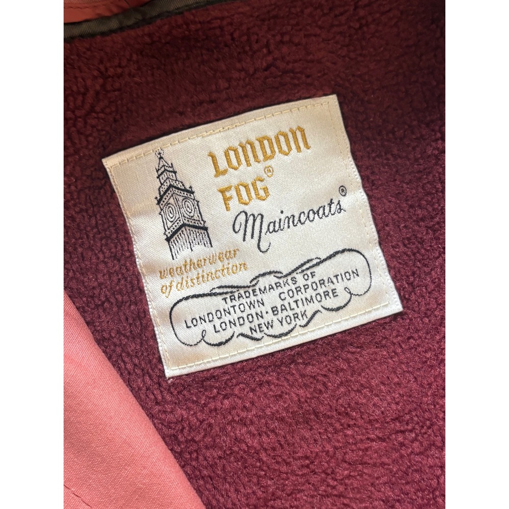 Vintage London Fog Trench Coat Womens Salmon Belted Rain Coat Full Length Size 8 - Picture 3 of 4